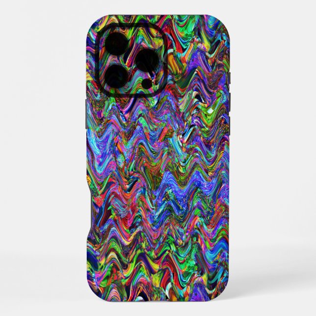 Exuberant Zigzag Artist Colors iPhone Case (Back)