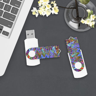 Exuberant Zigzag Artist Colors USB Flash Drive
