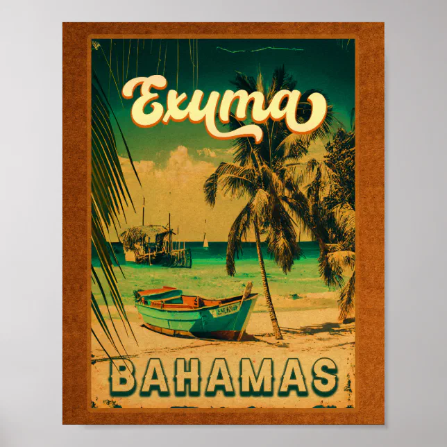 Exuma Poster Exuma Bahamas - Beach Vintage Retro Souvenirs Poster | Zazzle