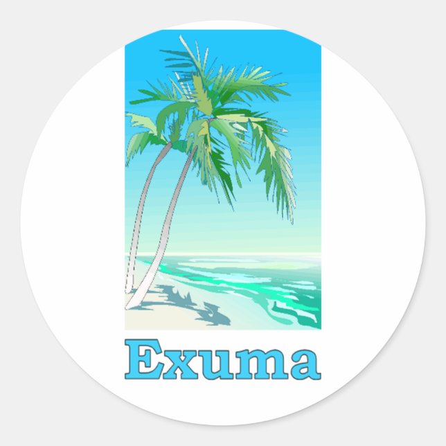 Exuma, Bahamas Classic Round Sticker (Front)