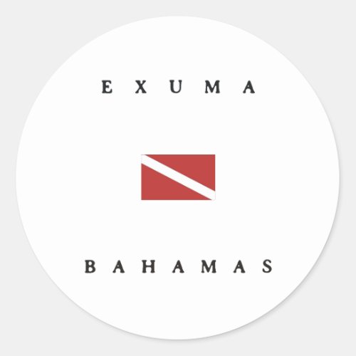 Exuma Bahamas Scuba Dive Flag Classic Round Sticker