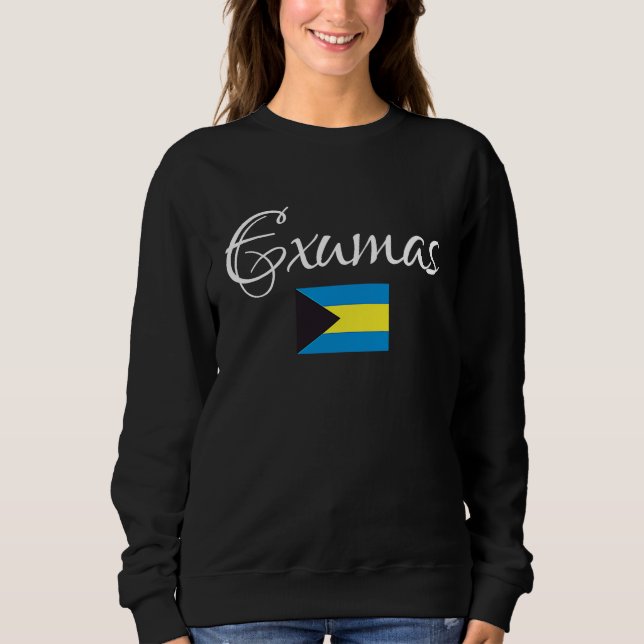 Exumas, National Flag of the Bahamas Sweatshirt (Front)