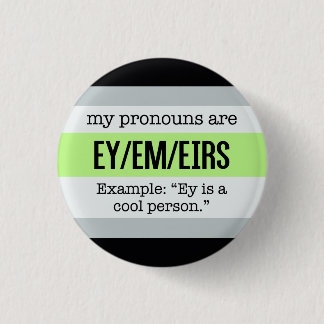 Ey/Em Pronouns – Agender Flag Pinback Button