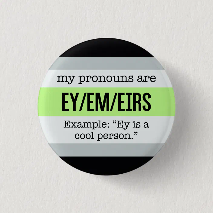 Ey Em Pronouns Agender Flag Pinback Button Zazzle Com