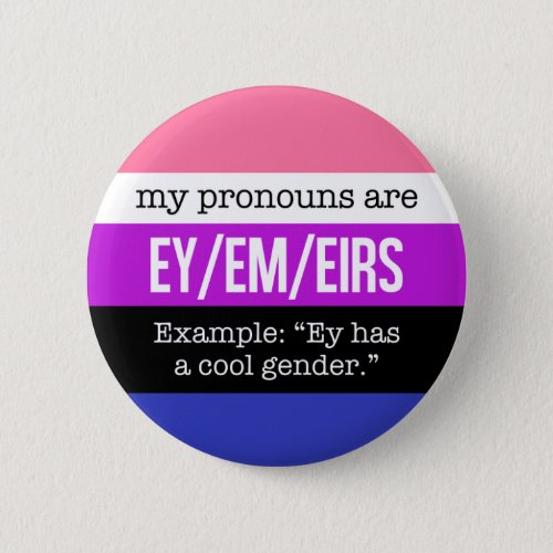EyEm Pronouns Genderfluid Flag Pinback Button