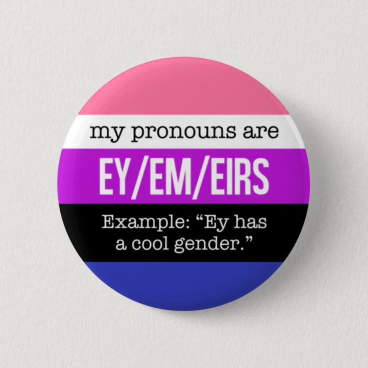 Ey/Em Pronouns – Genderfluid Flag Pinback Button | Zazzle