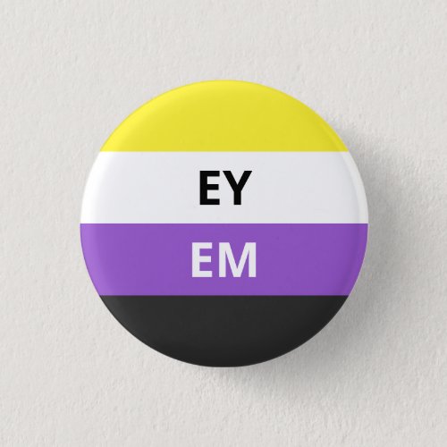 EyEm Pronouns Non_Binary Flag Badge Button