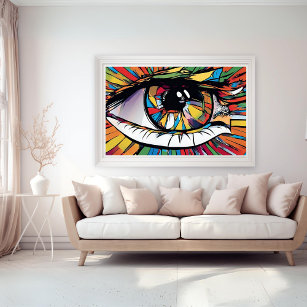 Eye Abstract Pop Art Design  Framed Art
