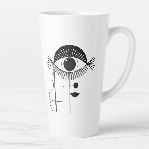Eye Am Happy To See You Abstract Face Art Latte Mug