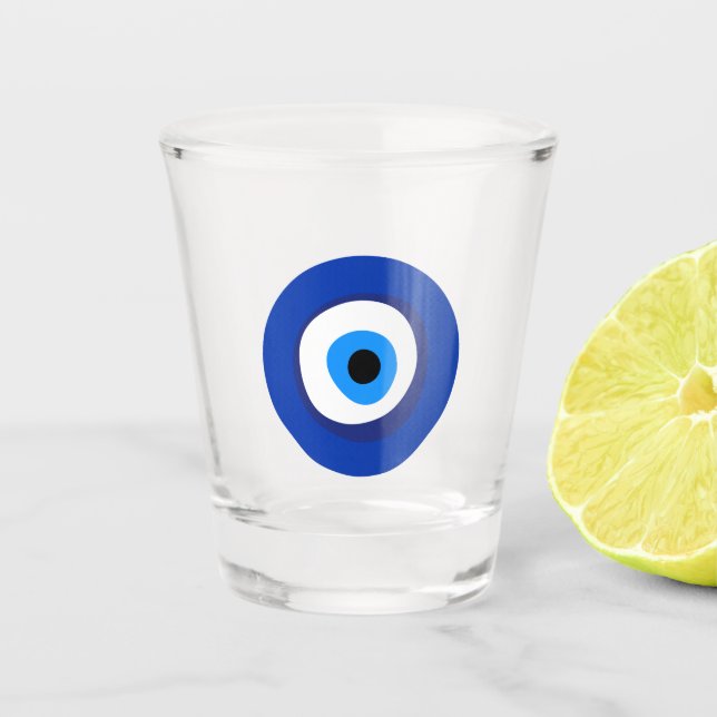 eye ancient symbol antiquity talisman superst shot glass (Front)