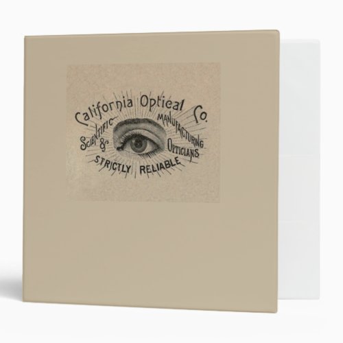 Eye Antique Advertising Optical 3 Ring Binder