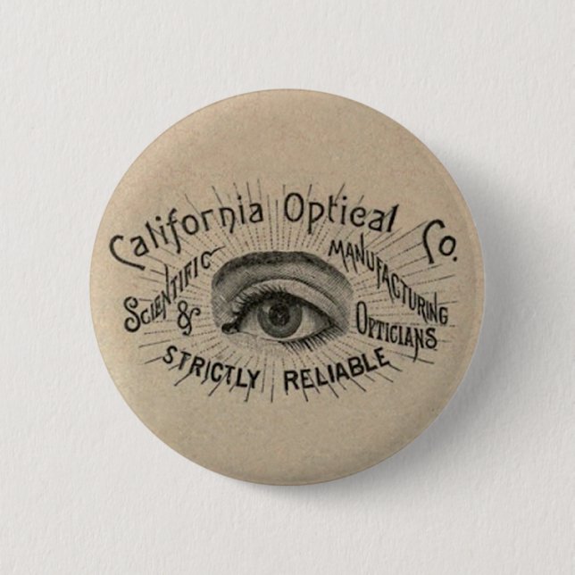 Eye Antique Advertising Optical Button (Front)