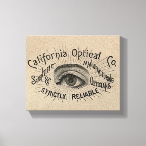 Eye Antique Advertising Optical Canvas Print