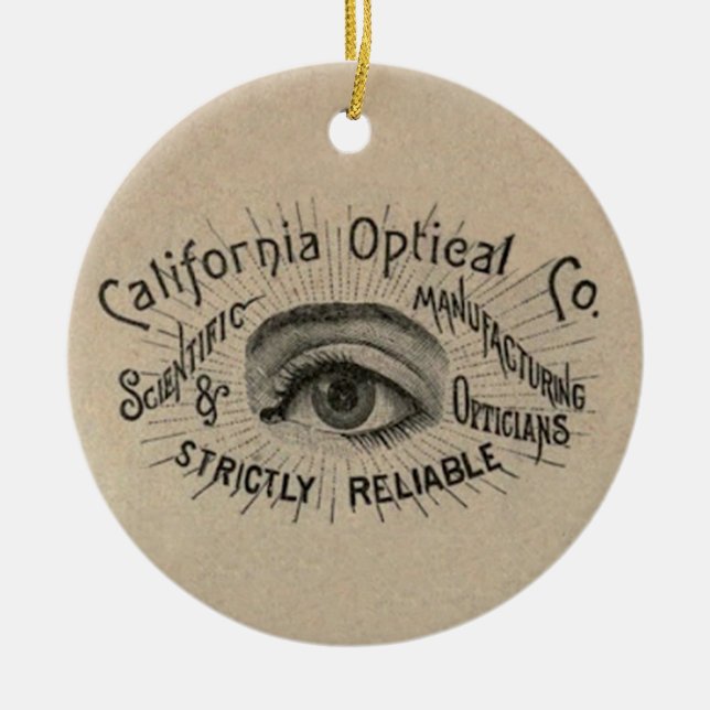 Eye Antique Advertising Optical Ceramic Ornament (Front)