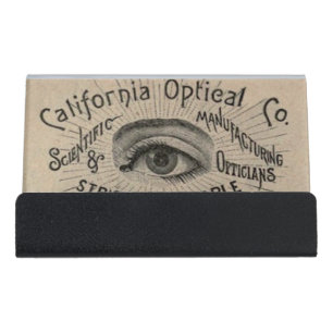 Eye Antique Advertising Optical Desk Business Card Holder