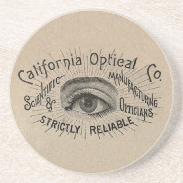 Eye Antique Advertising Optical Drink Coaster (Front)
