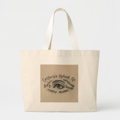 Eye Antique Advertising Optical Large Tote Bag
