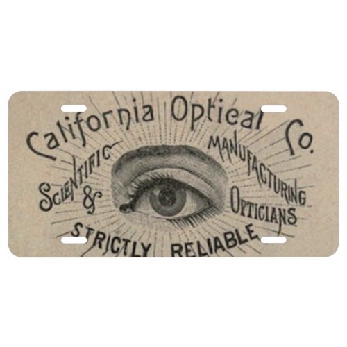 Eye Antique Advertising Optical License Plate