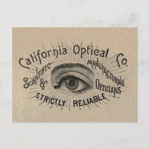Eye Antique Advertising Optical Postcard