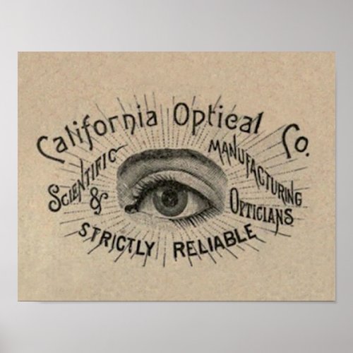 Eye Antique Advertising Optical Poster