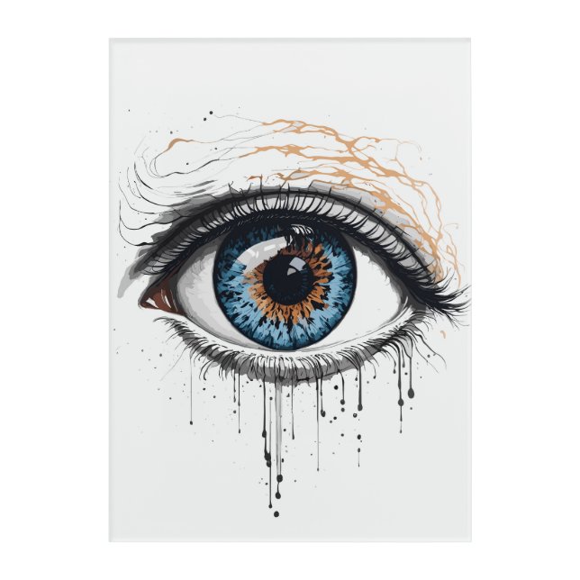 Eye Art in Ink and Warm Tones (Front)