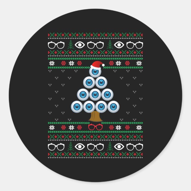 Eye Ball Tree Optometry Ugly Classic Round Sticker (Front)