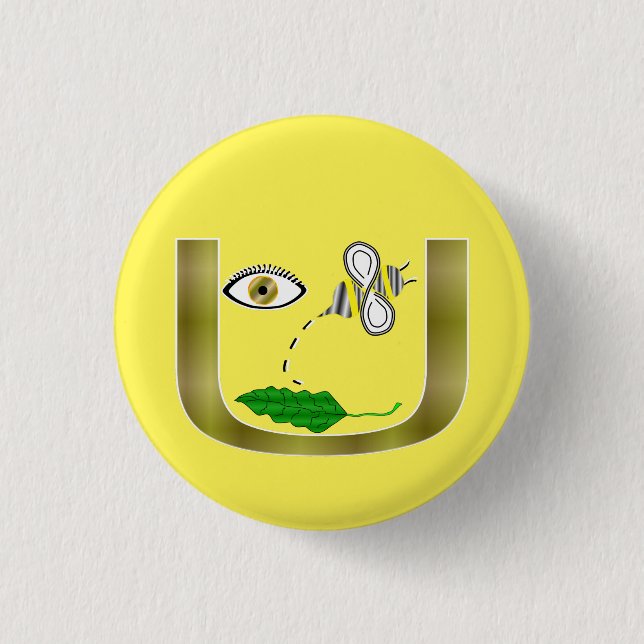 Eye Bee Leaf in U Button (Front)