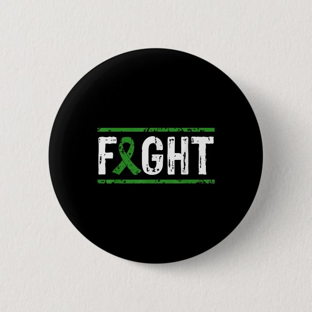 Eye Cancer Awareness Fight Cancer Green Ribbon  Button (Front)