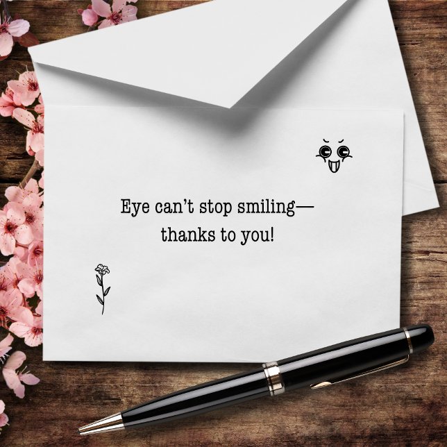 Eye Can't Stop Smiling Letterpress Thank You Card (Creator Uploaded)