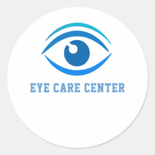 👁 Eye Care Center Logo Vision Care Clinic 💙 Classic Round Sticker