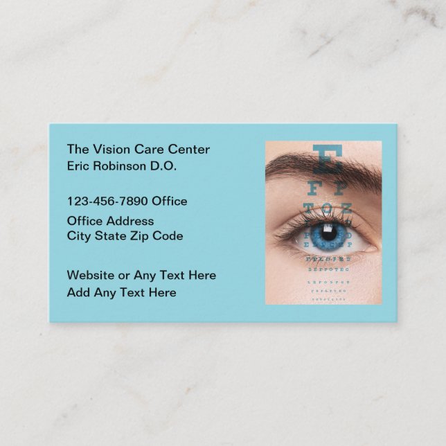 Eye Care Doctor Vision Center Business Card (Front)