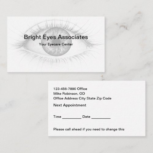 Eye Care Ophthalmologist Office Appointment Cards