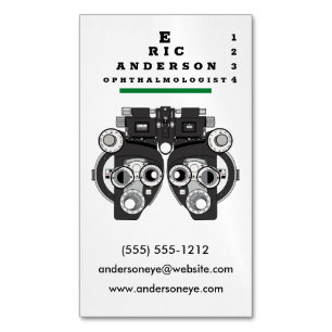 Eye Care Specialist Phoropter Business Card Magnet
