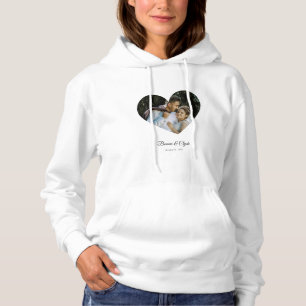 Eye-casing Heart Couple Gold and Black Women's Hoodie