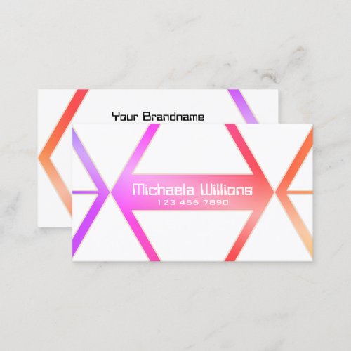 Eye Catcher Colorful with White Geometric Stylish Business Card
