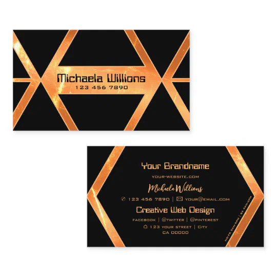 Eye Catcher Shimmery Coral Black Geometric Stylish Business Card Eye Catcher Shimmery Coral Black Geometric Stylish Business Card
