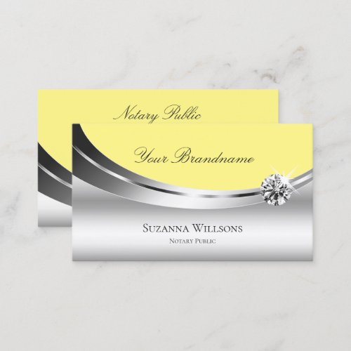 Eye Catcher Silver and Yellow with Sparkly Diamond Business Card