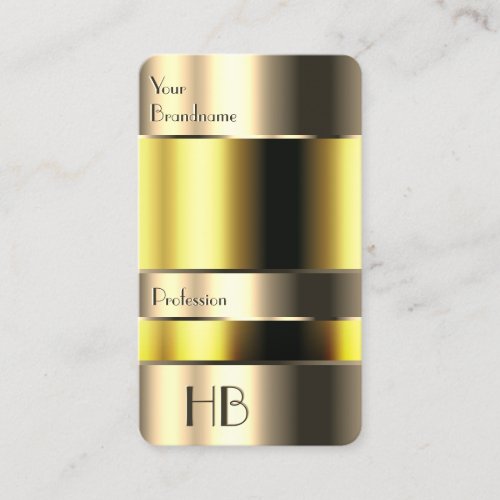 Eye Catching 3D Gold Yellow Bin with Chic Initials Business Card