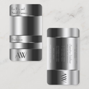 Eye Catching Aluminium Silver Box with Monogram Business Card