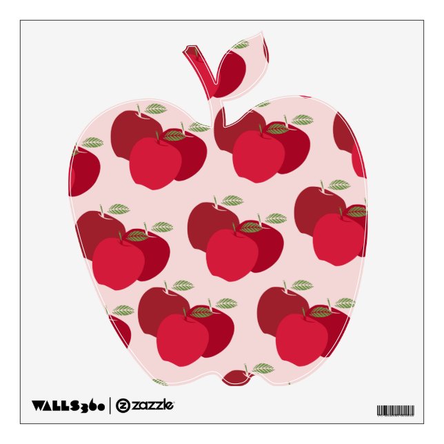 Eye Catching Apple Pattern Wall Sticker Fruit Deco (Front)