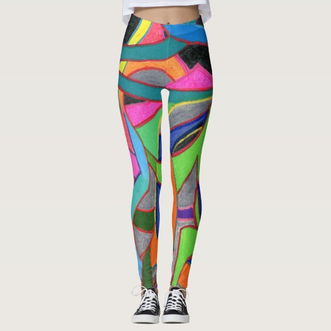 Eye catching & attention grabbing abstract leggings (Front)