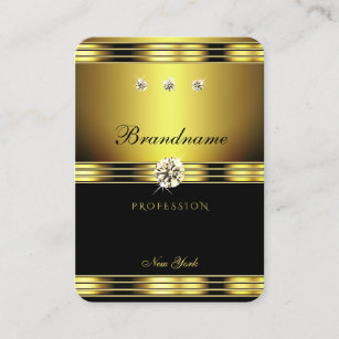 Eye Catching Black and Gold Jewels Diamonds Business Card