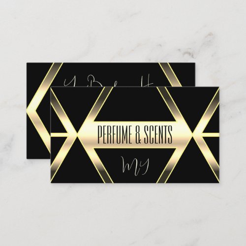 Eye Catching Black and Light Golden with Monogram Business Card