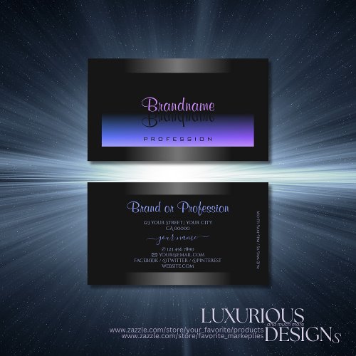 Eye Catching Black Blue and Pink Gradient Business Card