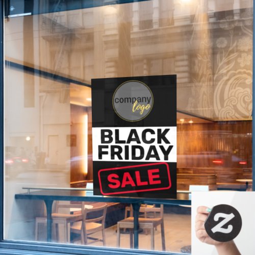 EYE_CATCHING BLACK FRIDAY SALE RED BUSINESS LOGO WINDOW CLING