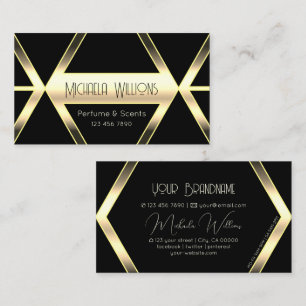 Eye Catching Black Light Golden Geometric Stylish Business Card