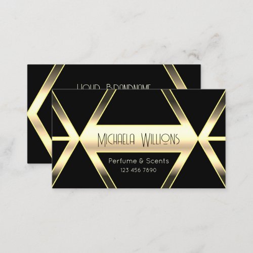 Eye Catching Black Light Golden Geometric Stylish Business Card