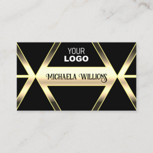 Eye Catching Black Light Golden with Logo Stylish Business Card