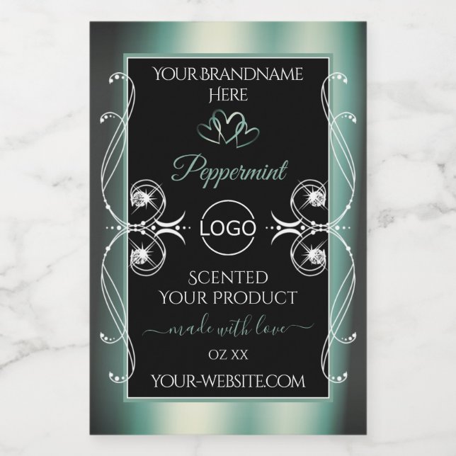 Eye Catching Black Mint Teal Product Labels Logo (Single Label)
