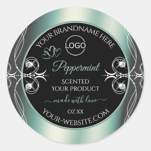 Eye Catching Black Mint Teal Product Labels Logo